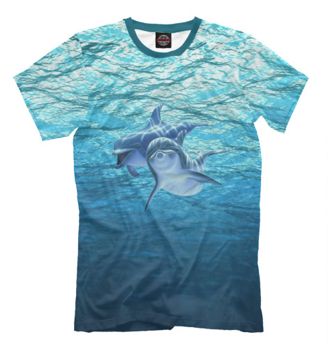 

Мужская футболка Два дельфина