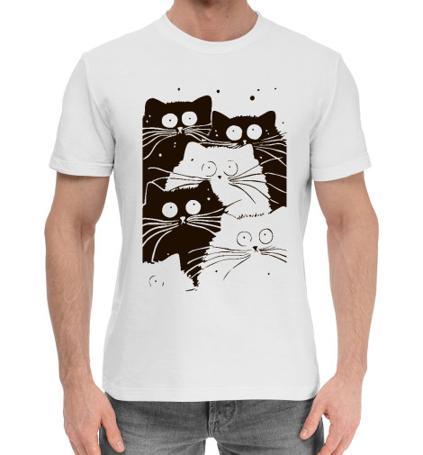 

Мужская хлопковая футболка Котики