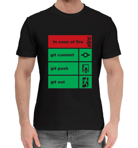 

Мужская хлопковая футболка In case of fire