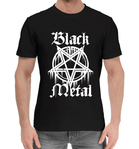 

Мужская хлопковая футболка Black metal