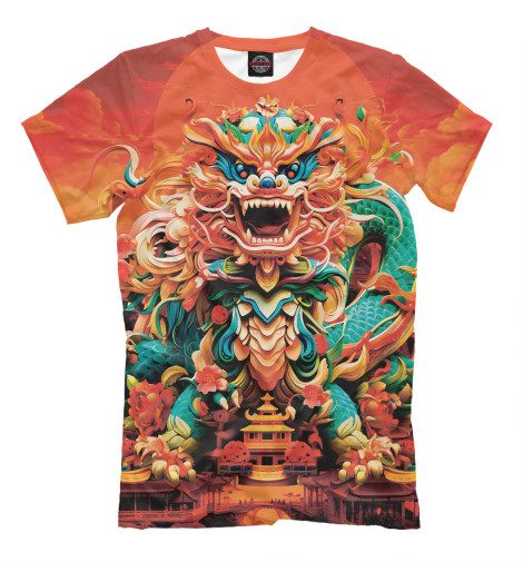 Мужская футболка Китайский танец дракона, Драконы  - купить