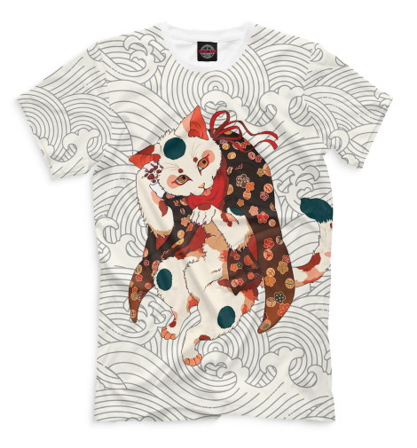 

Мужская футболка Котик лижется