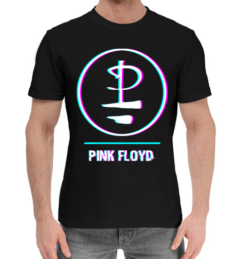 

Мужская хлопковая футболка Pink Floyd Glitch Rock Logo