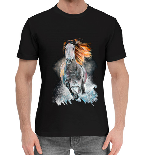 

Мужская хлопковая футболка Лошади