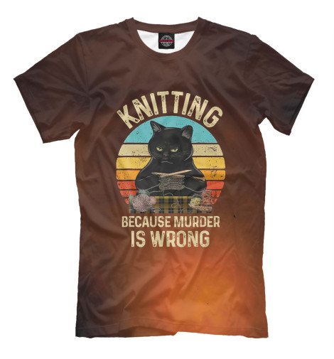

Мужская футболка Knitting Because Murder