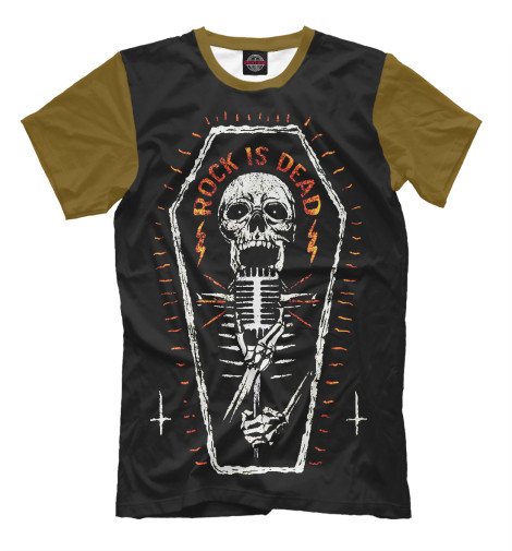 Мужская футболка Rock is dead (skeleton), Rock Music  - купить