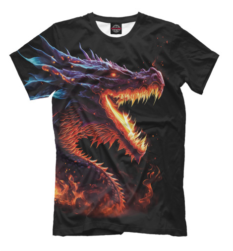Мужская футболка Огненный дракон, Драконы  - купить