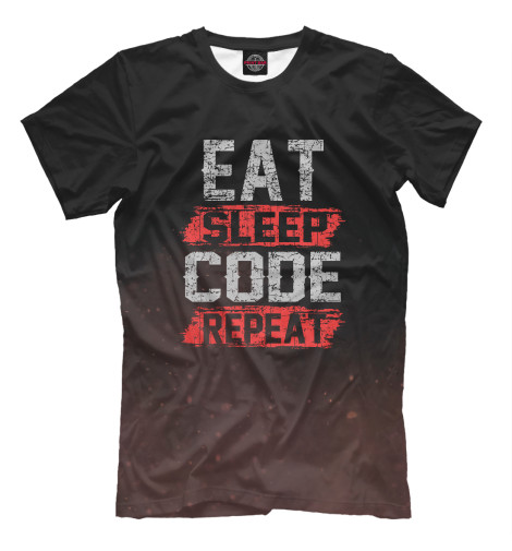 Мужская футболка Eat sleep code repeat, Айтишники  - купить