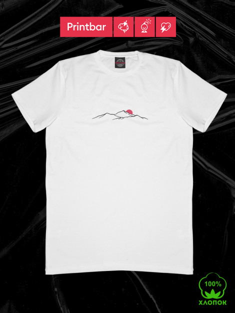 

Мужская хлопковая футболка Горы