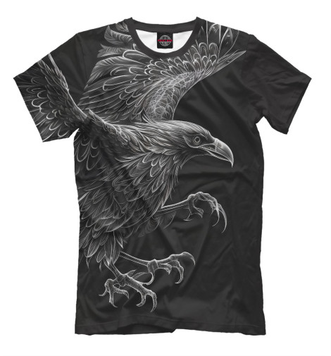 Мужская футболка Черный ворон, Ворон  - купить