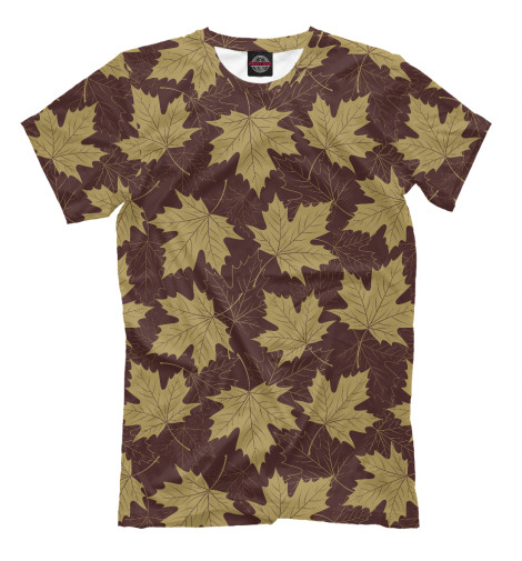 Мужская футболка Осенние листы (коричневый фон), Листья  - купить