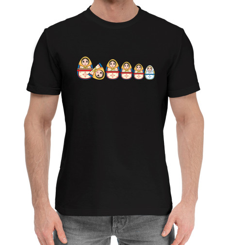 

Мужская хлопковая футболка Русские матрешки