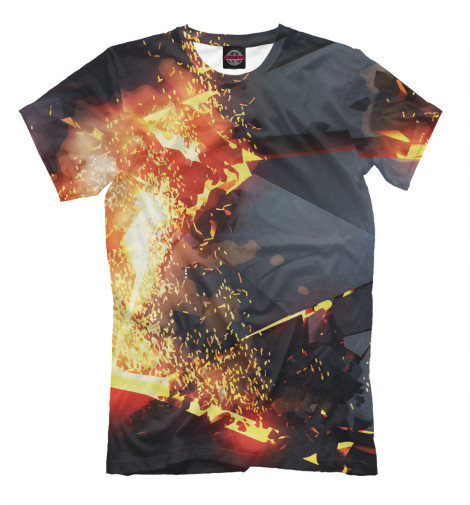 

Мужская футболка 3D плиты. Взрыв