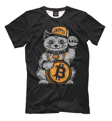 

Мужская футболка Кот - биткоин