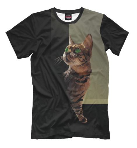 

Мужская футболка Кошка в стиле Poli