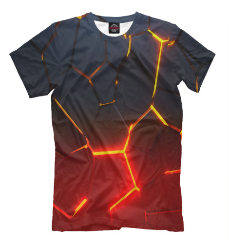 Мужская футболка 3D ПЛИТЫ (лава)  - купить