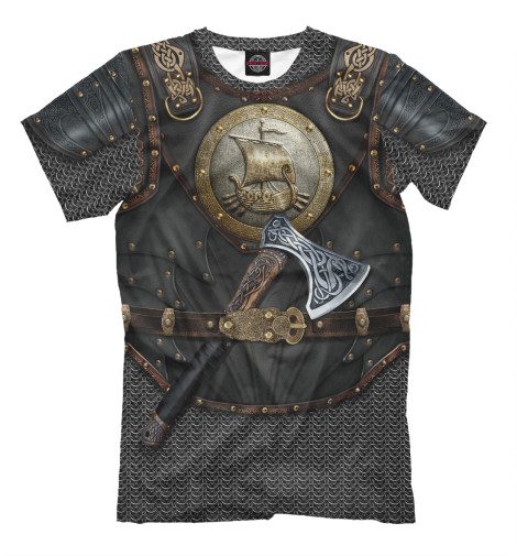 Мужская футболка Доспех викинга с драккаром, Доспехи  - купить
