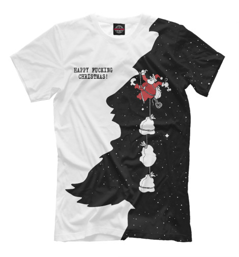 Мужская футболка Happy fucking Christmas!, Рождество  - купить