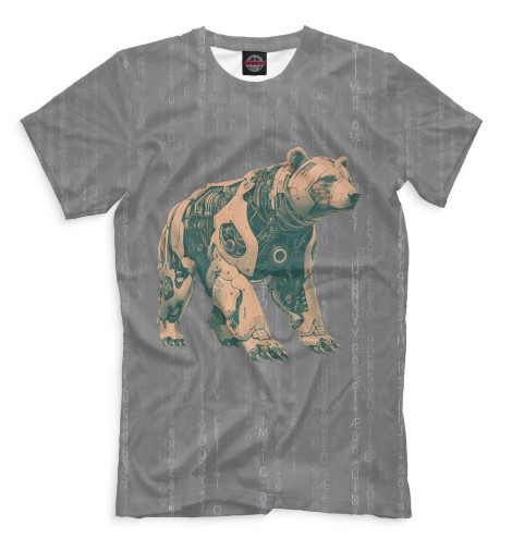 Мужская футболка Робот медведь, Медведи  - купить