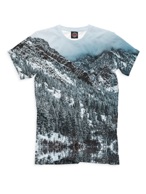 Мужская футболка Лес и горы, Авторские дизайны  - купить