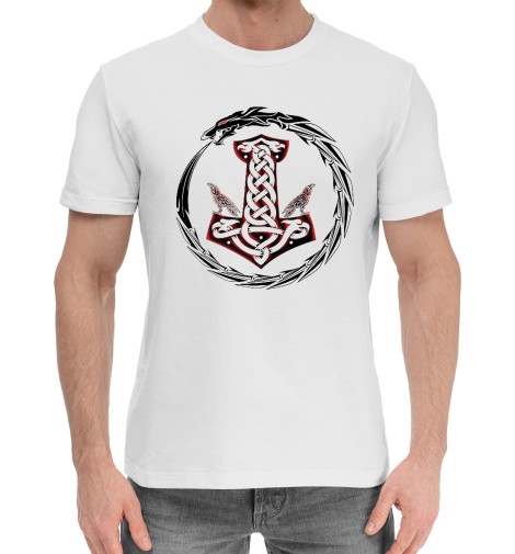 

Мужская хлопковая футболка Молот Тора в кольце