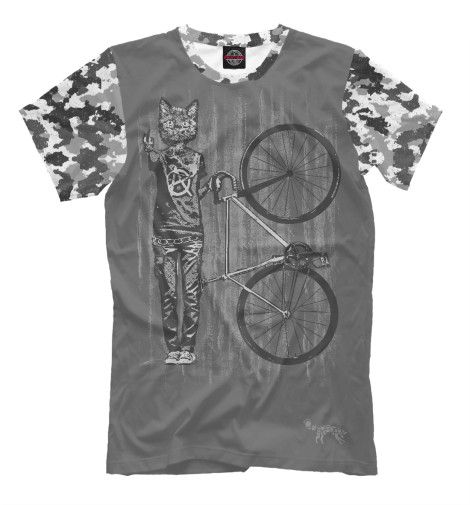 Мужская футболка Cat Punk Rider, Велосипед  - купить