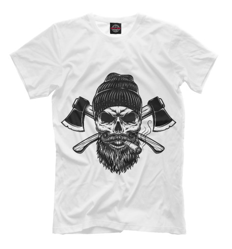 

Мужская футболка Череп брутального дровосека