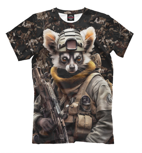 

Мужская футболка Лемур солдат