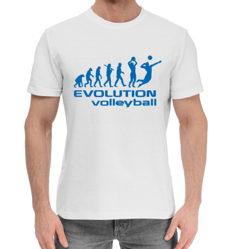 Мужская хлопковая футболка Volleyball evolution, Волейбол  - купить