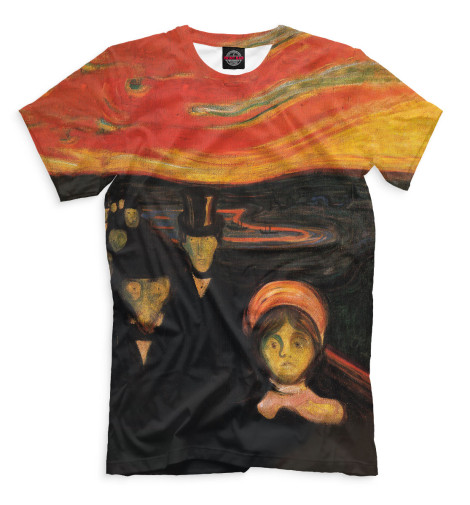 

Мужская футболка Эдвард Мунк. Тревога