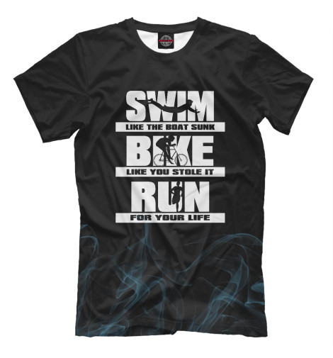 

Мужская футболка Swim Bike Run Triathlon