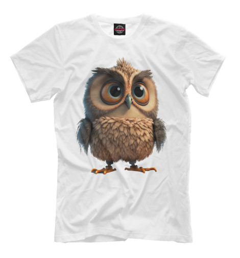 

Мужская футболка Маленький совенок (белый фон)