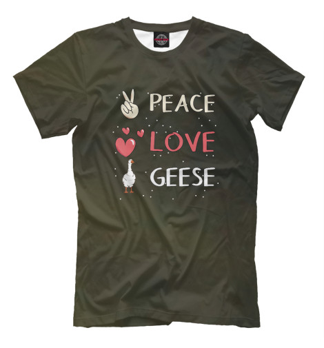

Мужская футболка Peace Love Geese