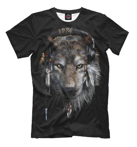 

Мужская футболка Волк индеец