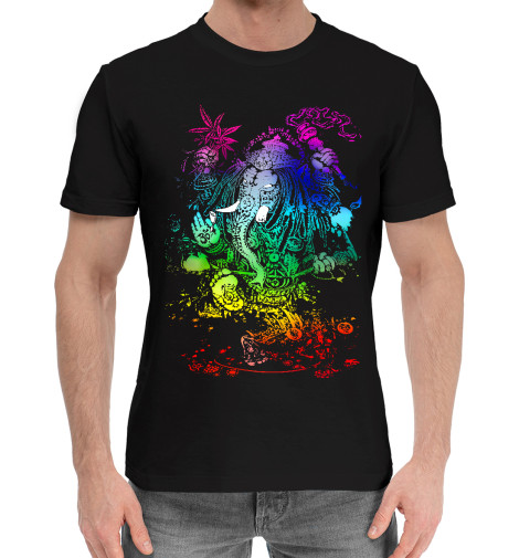 

Мужская хлопковая футболка Ганеша - colors