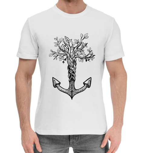

Мужская хлопковая футболка Якорь Дерево