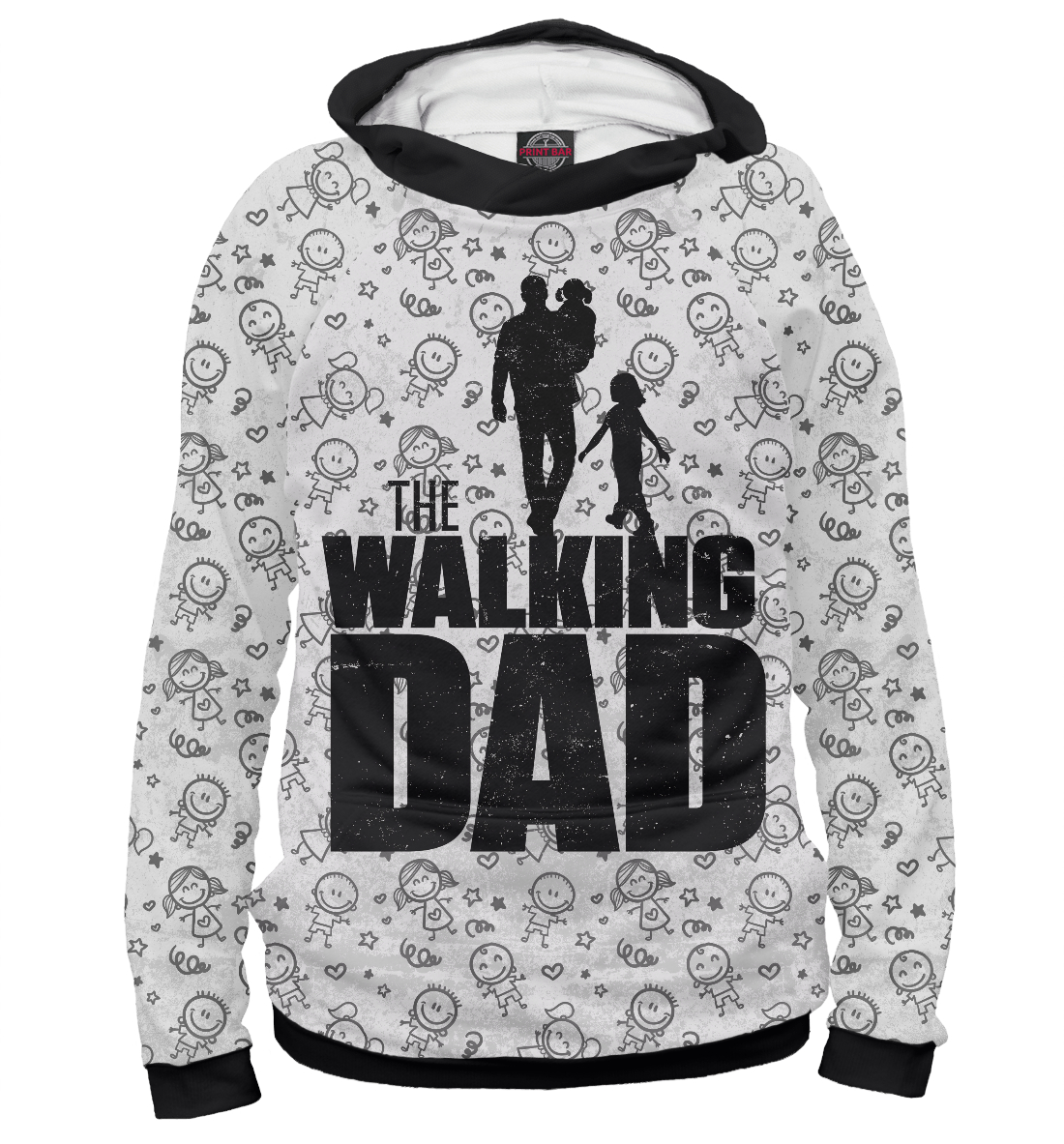 Мужское худи с принтом Walking Dad