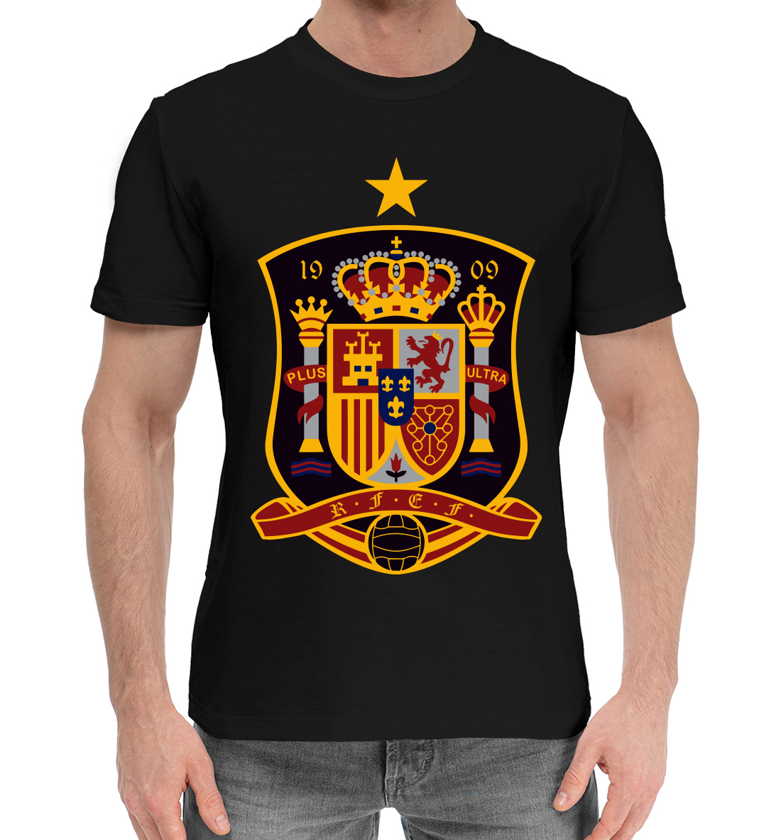 Женская хлопковая футболка с принтом Сборная Испании