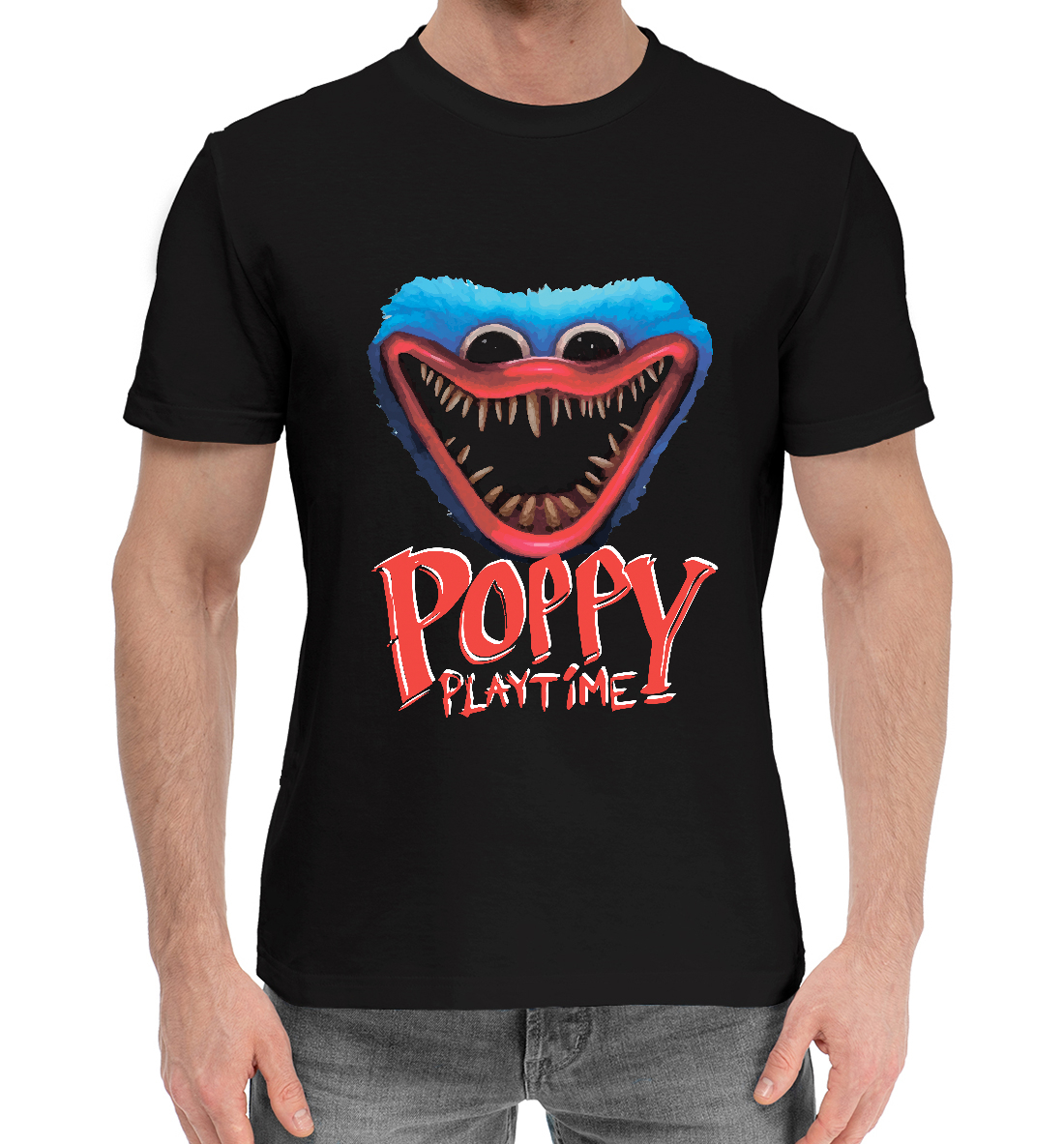 Мужская Хлопковая футболка с принтом Poppy Playtime, артикул HOR-892979-hfu-2mp
