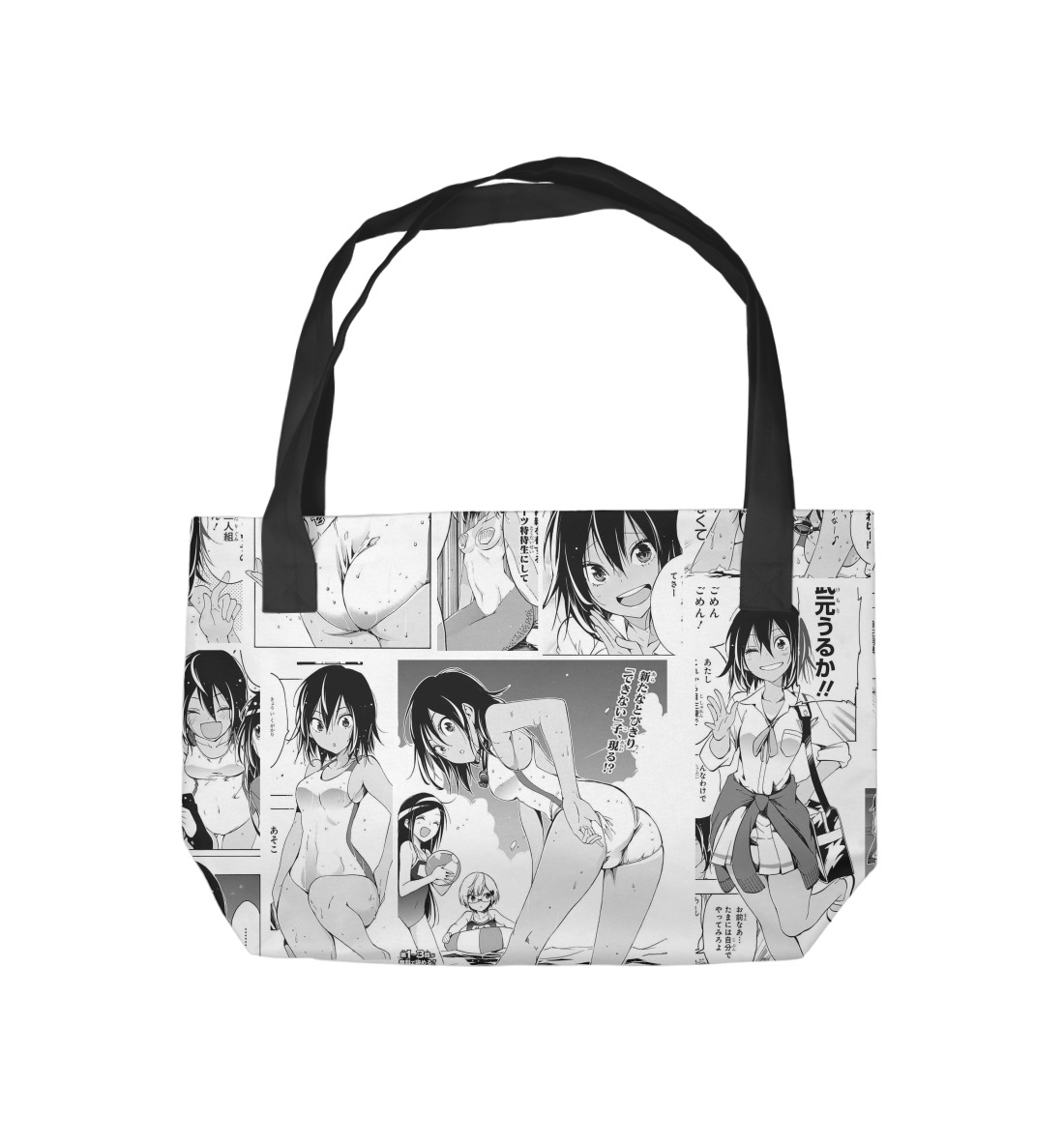 Пляжная сумка с принтом Anime  - фото 2-спина