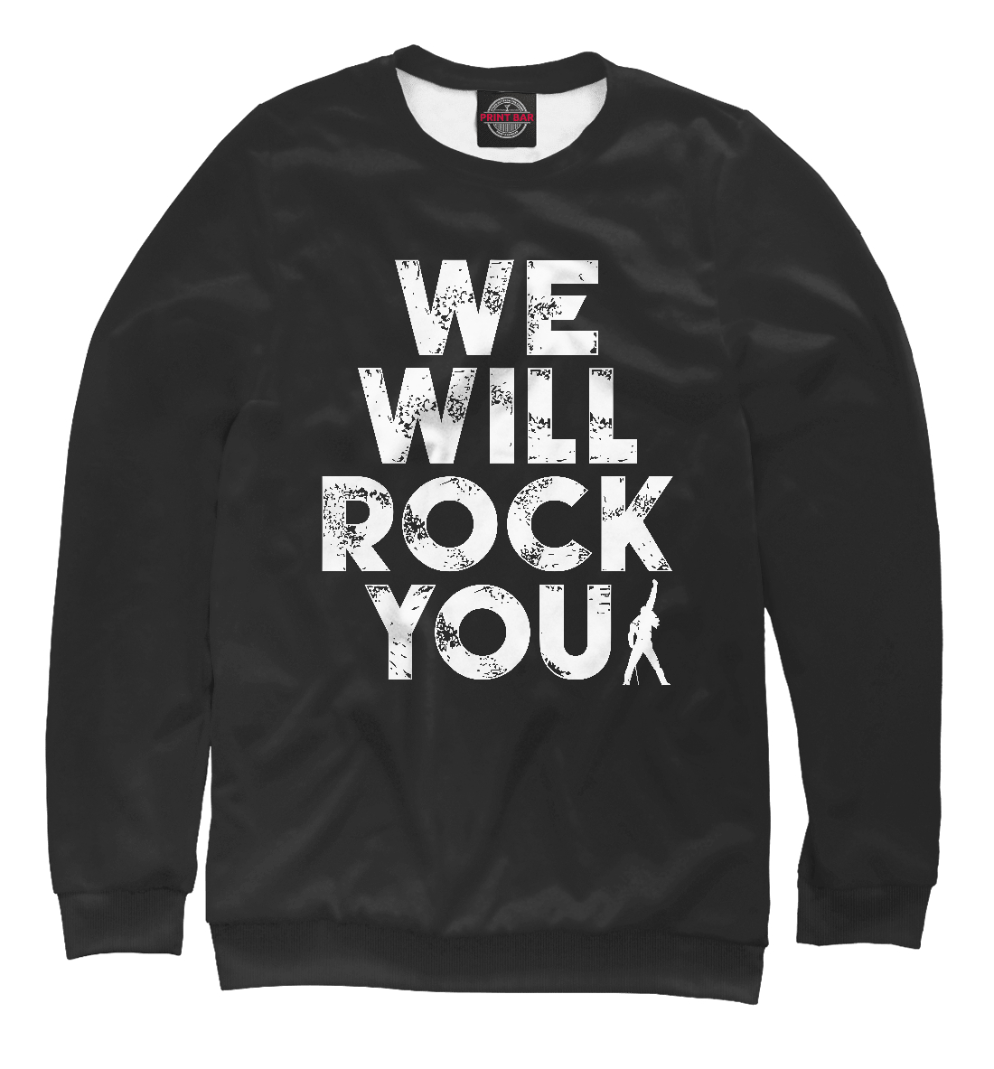 Мужской свитшот с принтом Queen - We Will Rock You