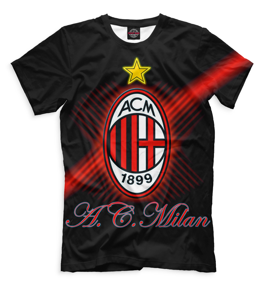 Мужская футболка с принтом AC Milan