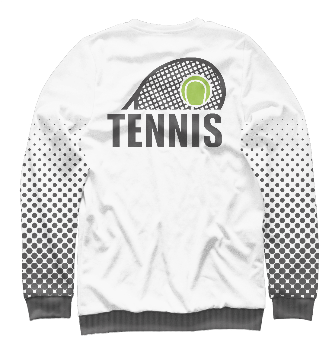 Мужской свитшот с принтом Теннис  - фото 2-спина