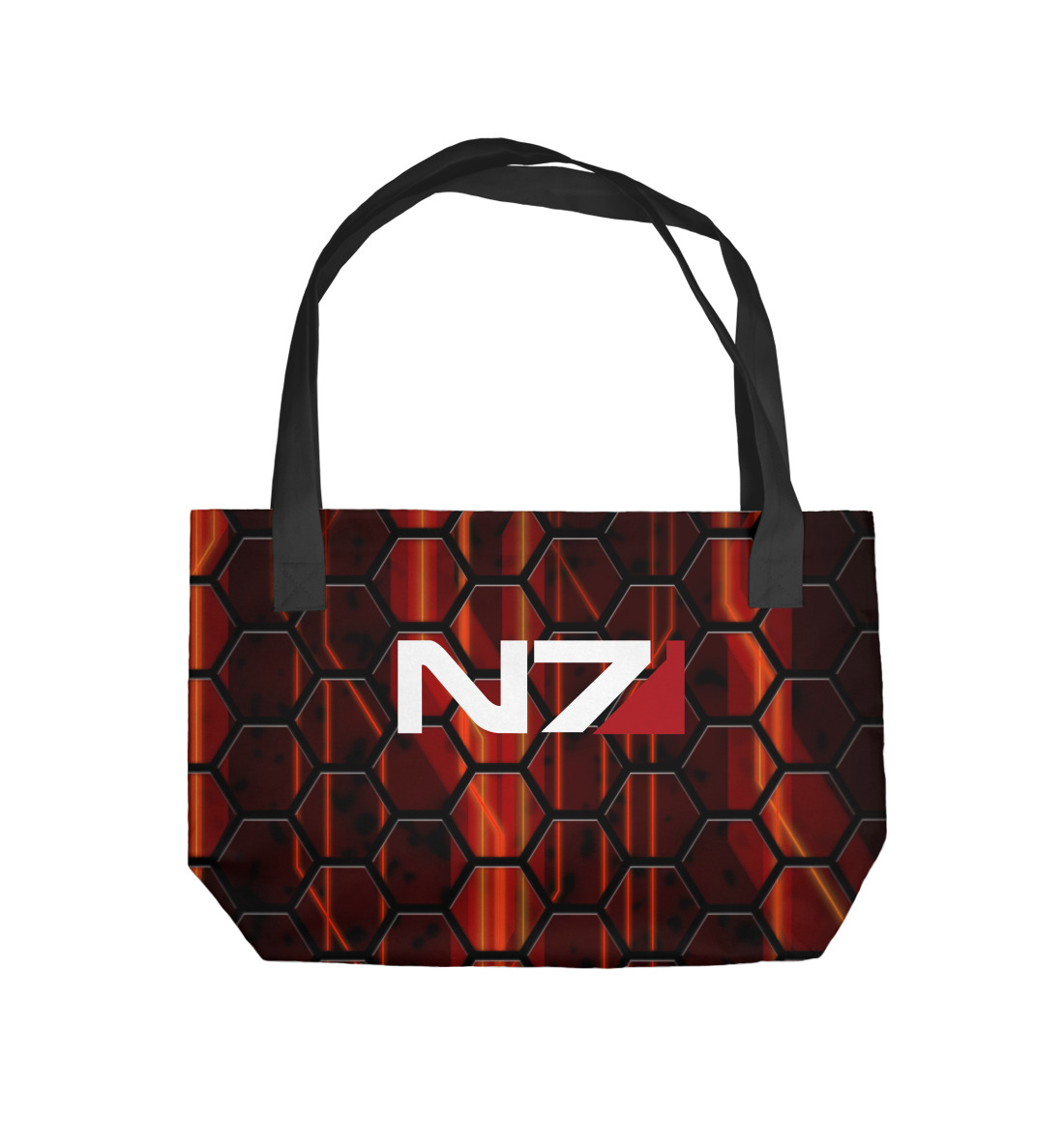 Пляжная сумка с принтом Mass Effect N7