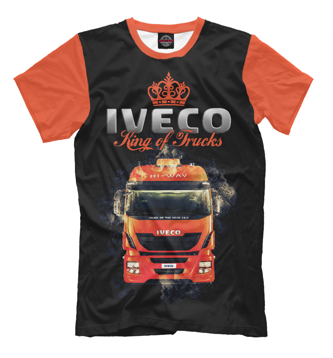 Мужская футболка с принтом IVECO - король грузовиков