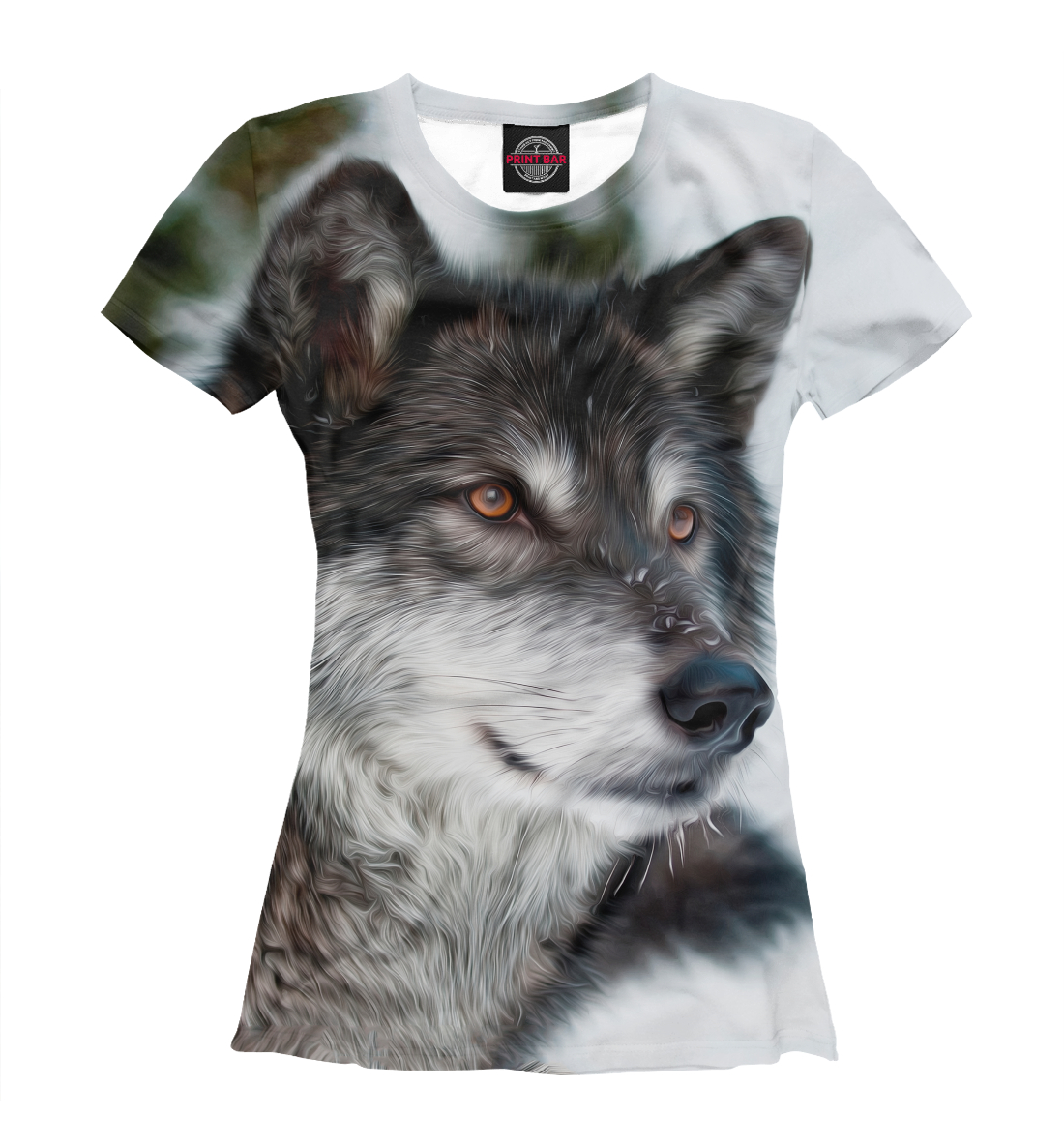 Женская футболка с принтом Волк