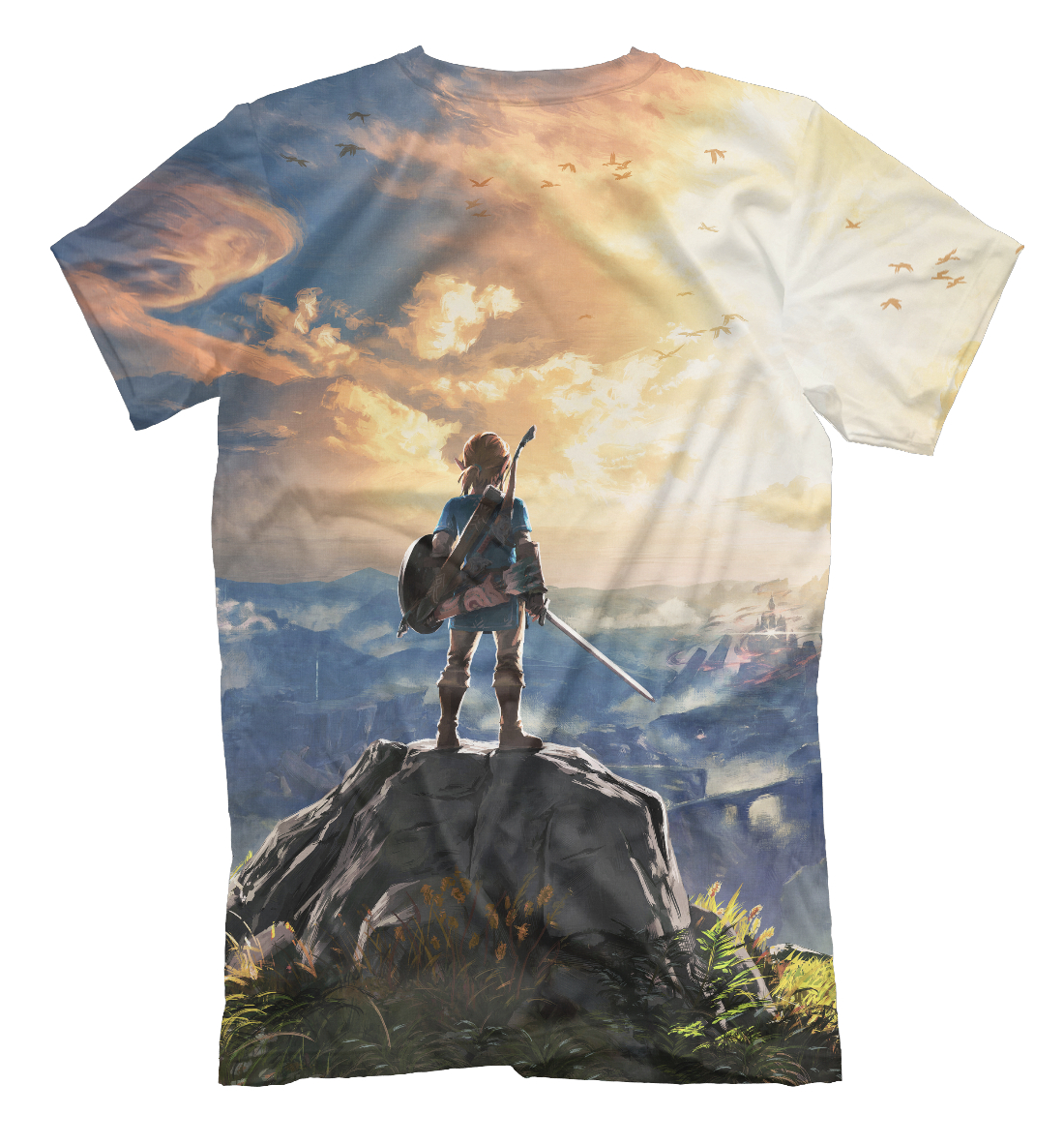 Мужская футболка с принтом The Legend Of Zelda Breath Of The Wild  - фото 2-спина