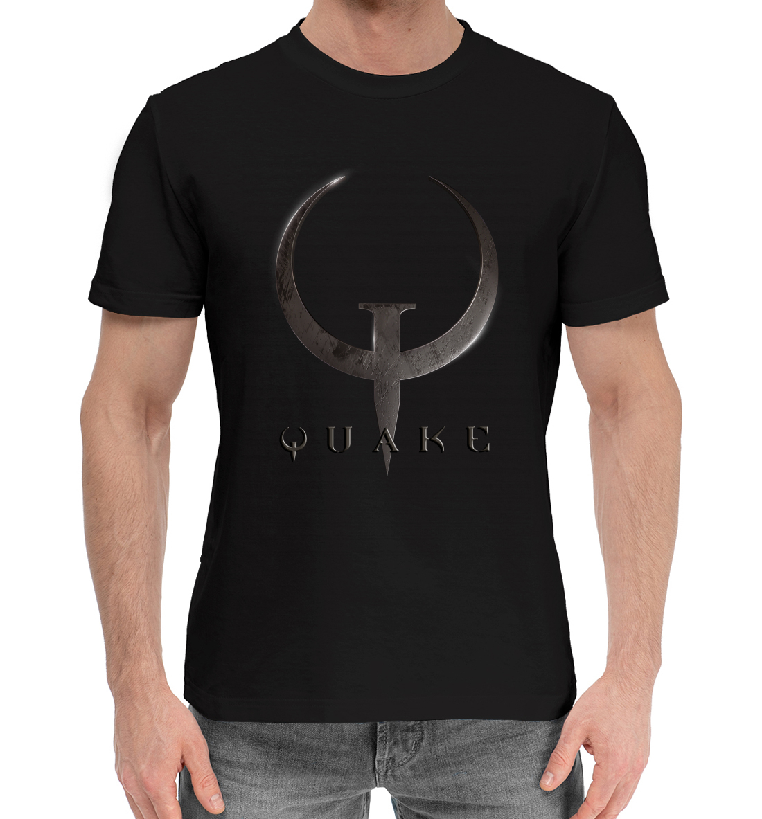 Мужская Хлопковая футболка с принтом Quake, артикул RPG-903274-hfu-2mp