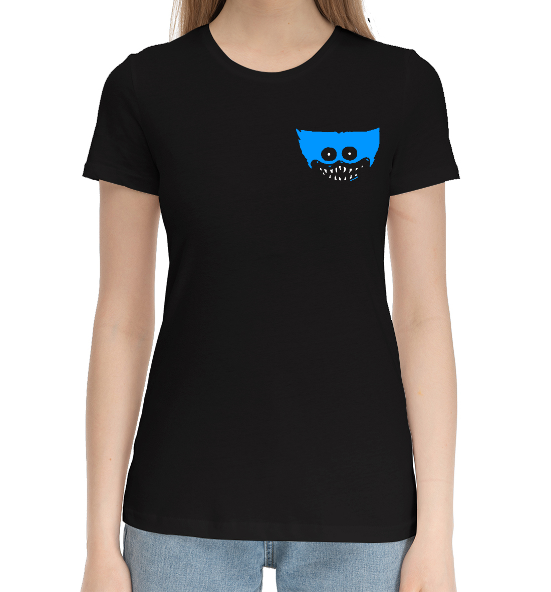 Женская Хлопковая футболка с принтом Poppy Playtime, артикул PPE-688016-hfu-1mp