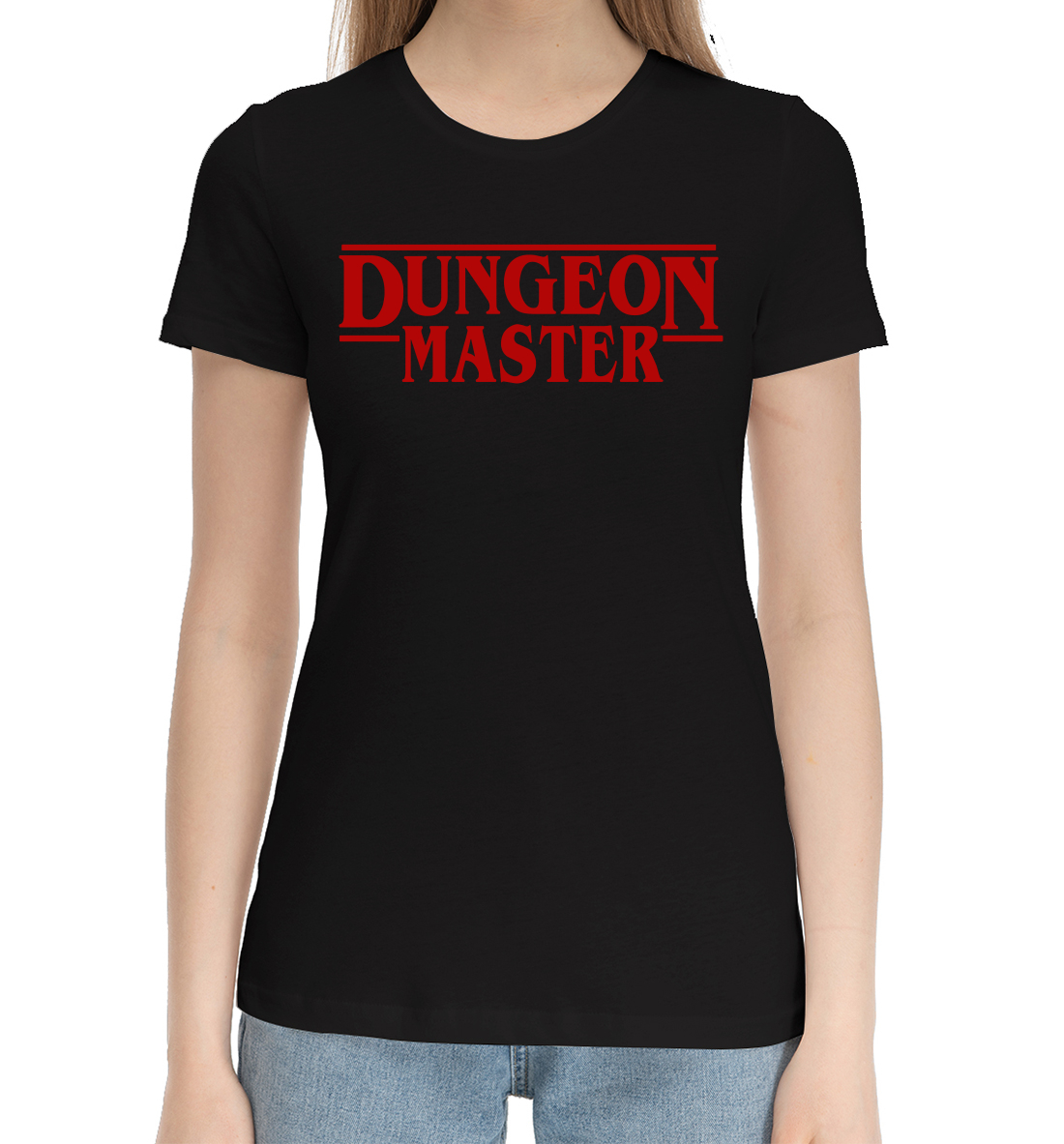 Женская Хлопковая футболка с принтом Dungeon Master, артикул GCM-724012-hfu-1mp